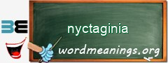 WordMeaning blackboard for nyctaginia